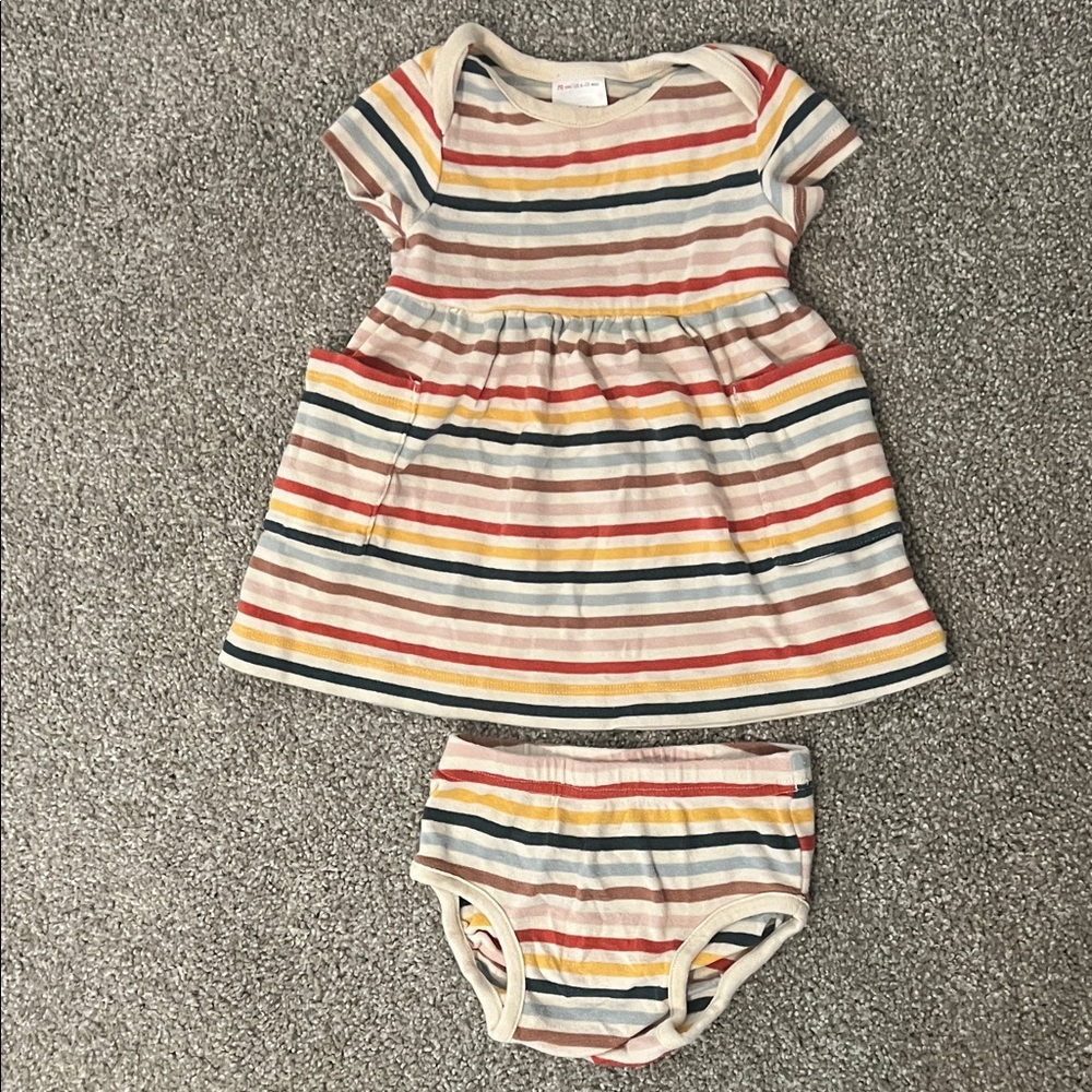 Hannah Andersson Striped Baby Dress and Bloomers Set